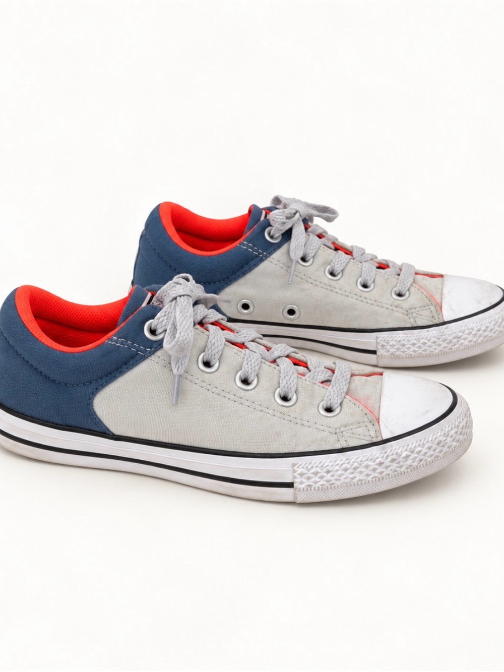 Converse All Star Low Top Blue Orange & White Sneakers Size 5 Junior